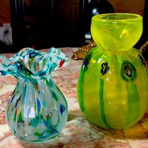 Hand blown glass Bulb vases